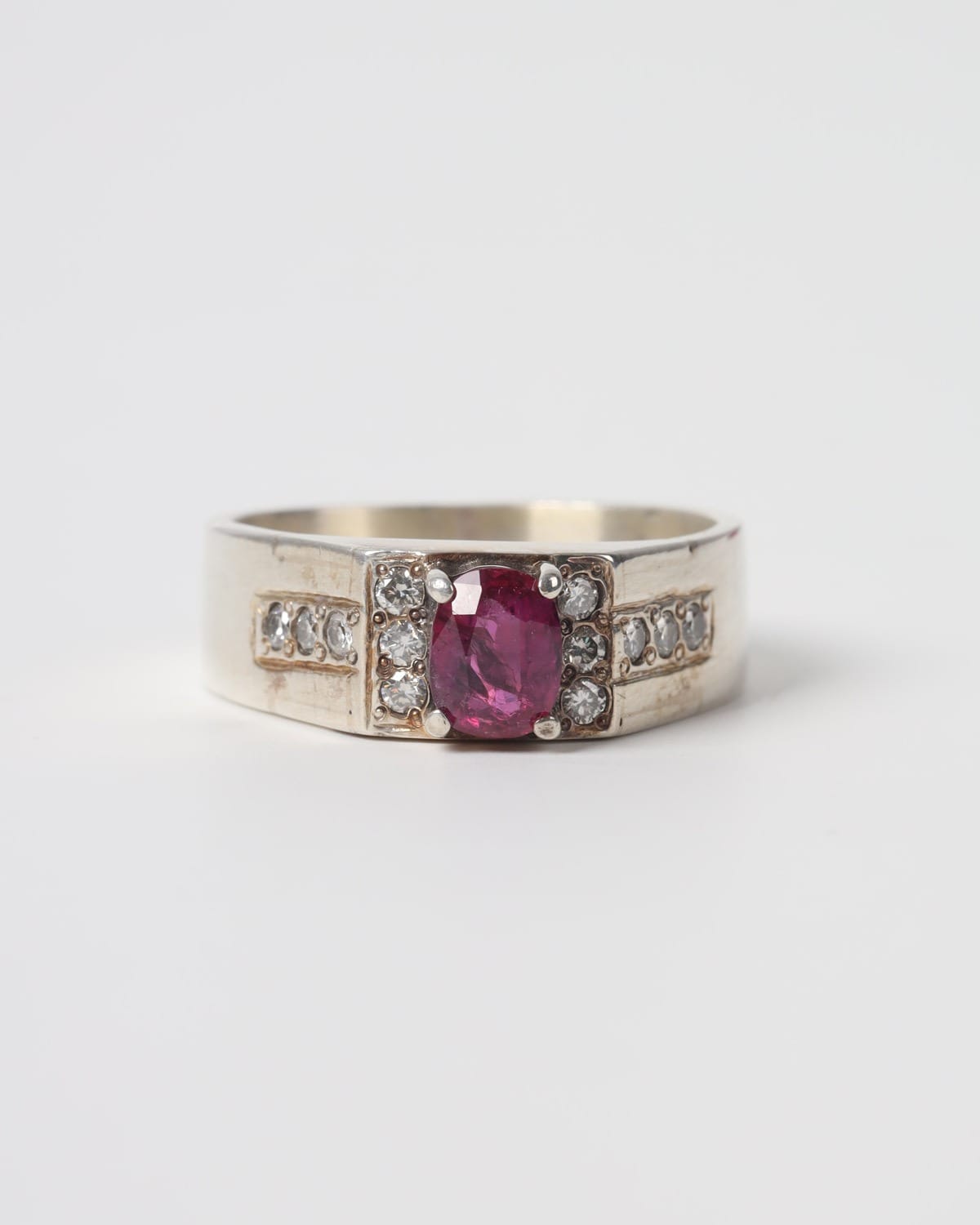 Mens Spinel Silver Ring