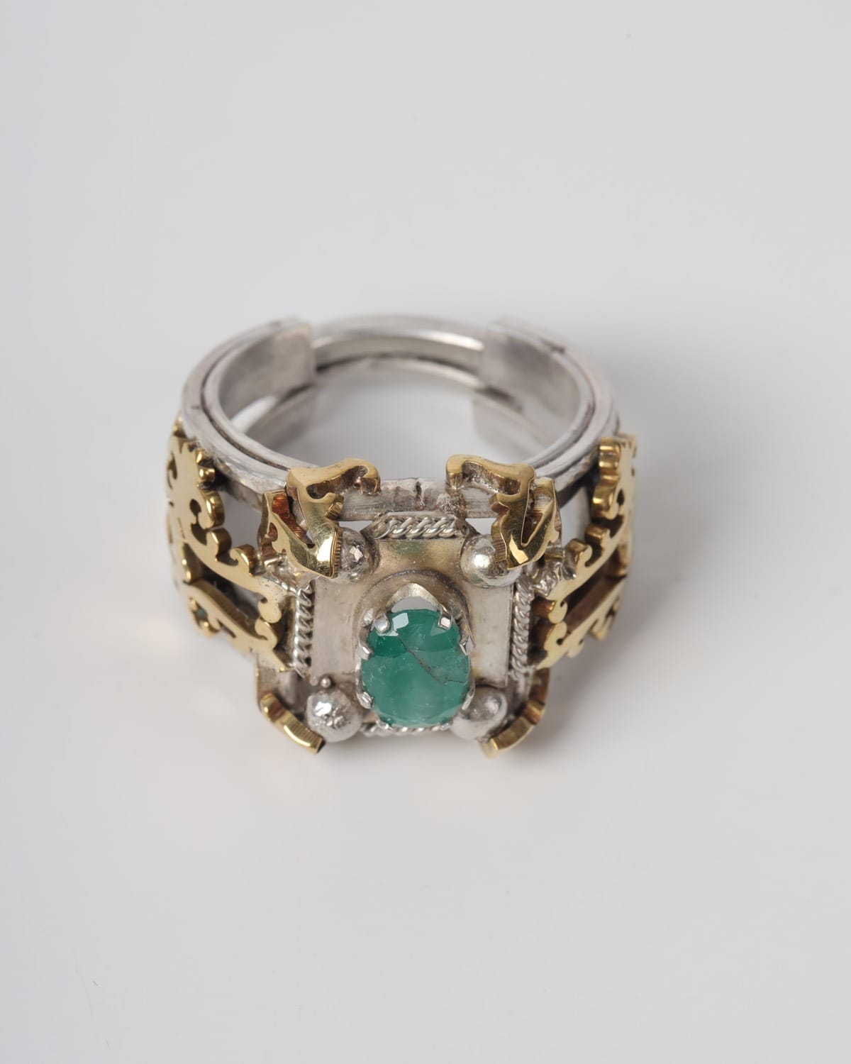 Mens Green Emerald Statement Ring