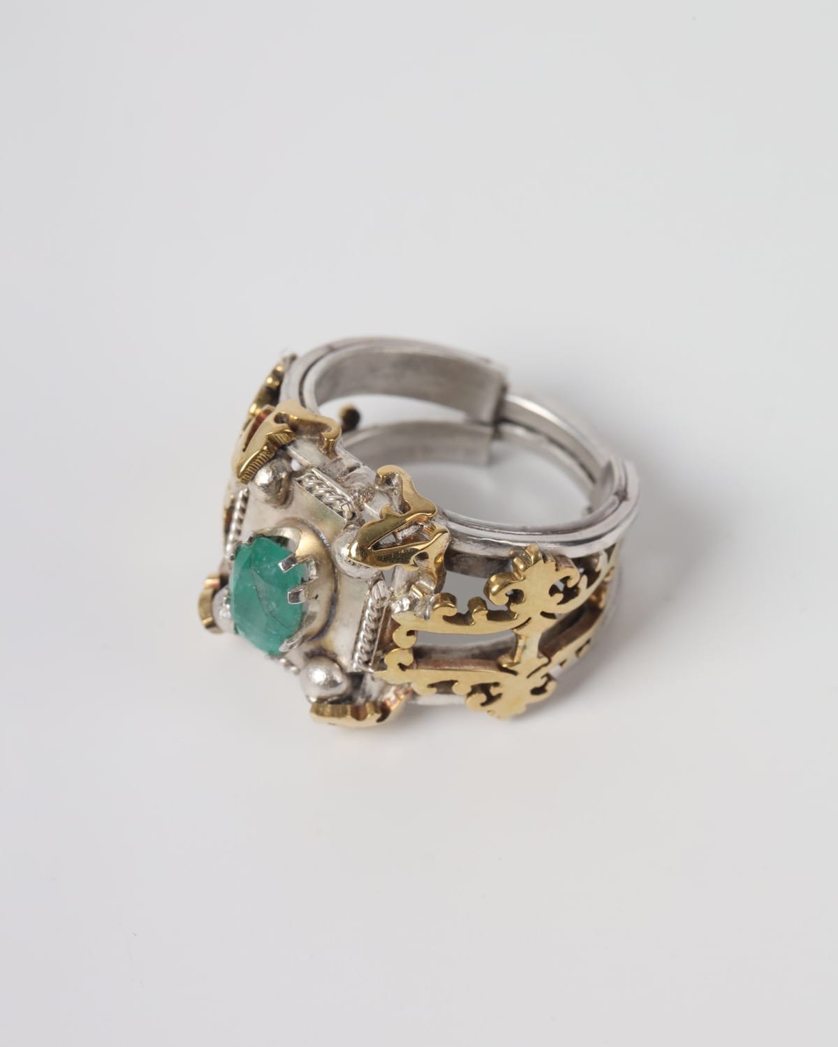 Mens Green Emerald Statement Ring