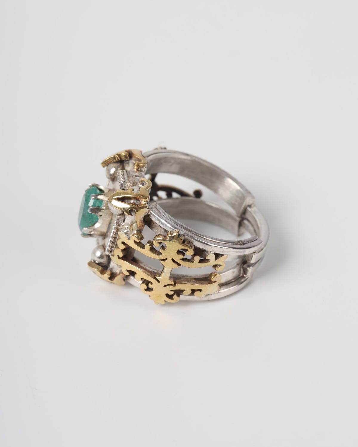 Mens Green Emerald Statement Ring
