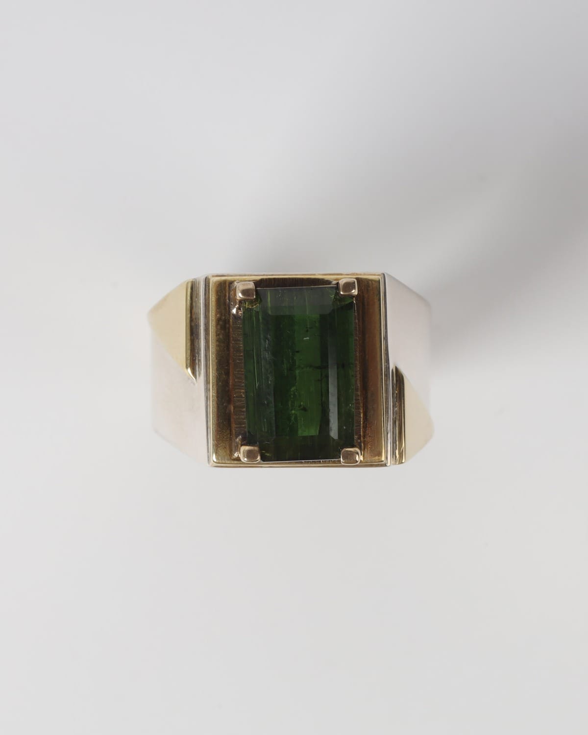 Mens Natural Kunar Tourmaline Silver Ring