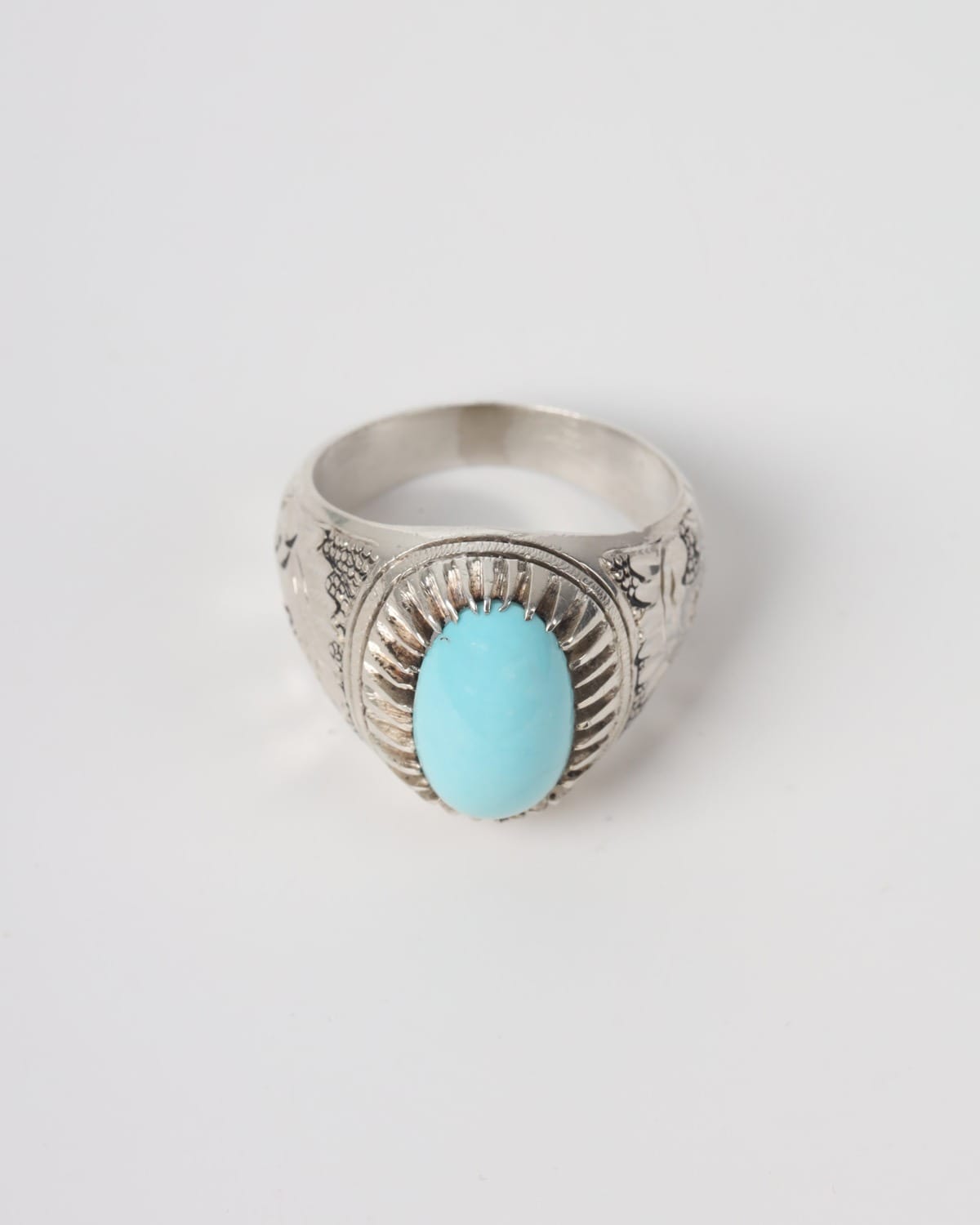 Mens Neyshabur Turquoise Silver Ring