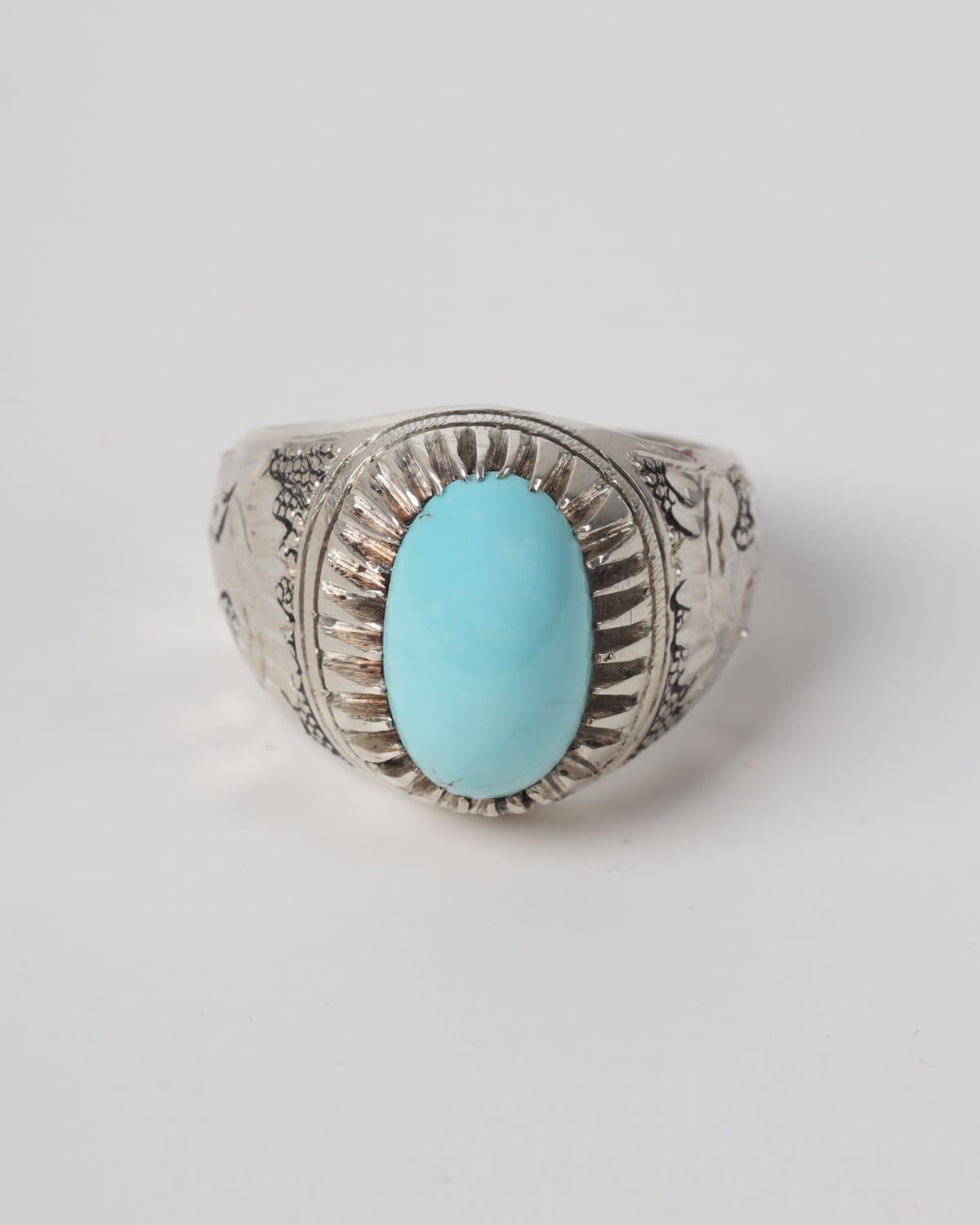 Mens Neyshabur Turquoise Silver Ring