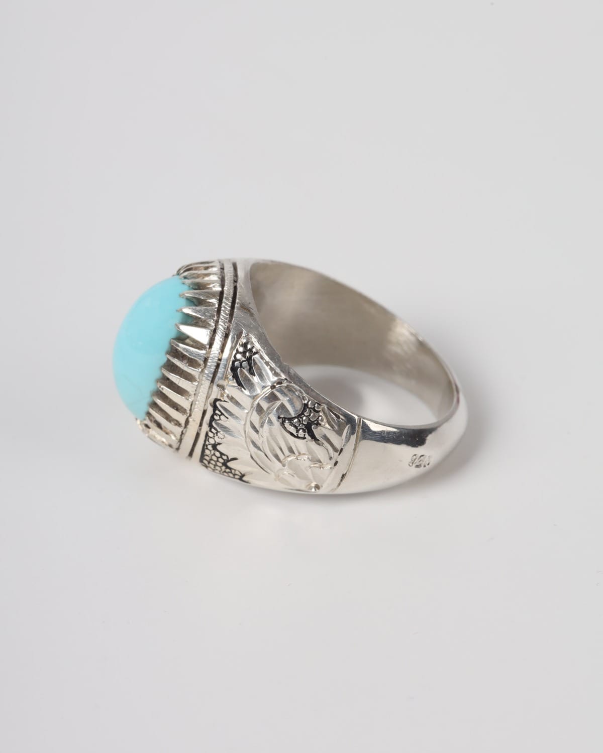 Mens Neyshabur Turquoise Silver Ring