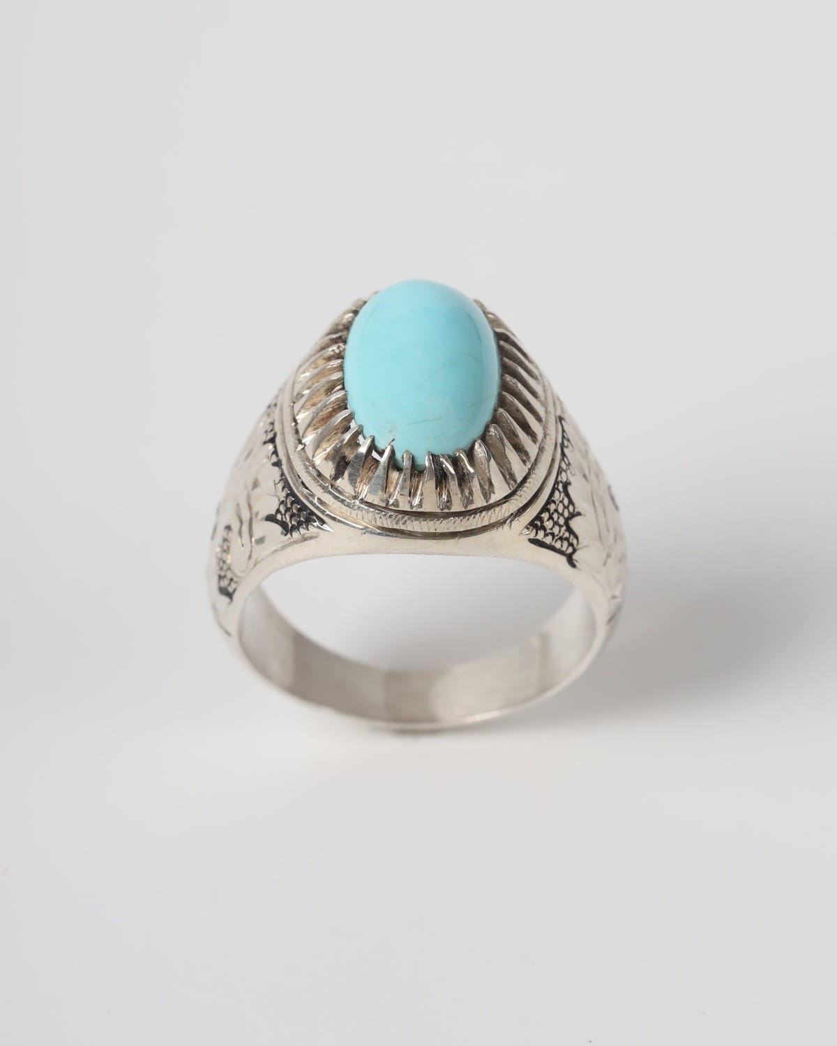 Mens Neyshabur Turquoise Silver Ring