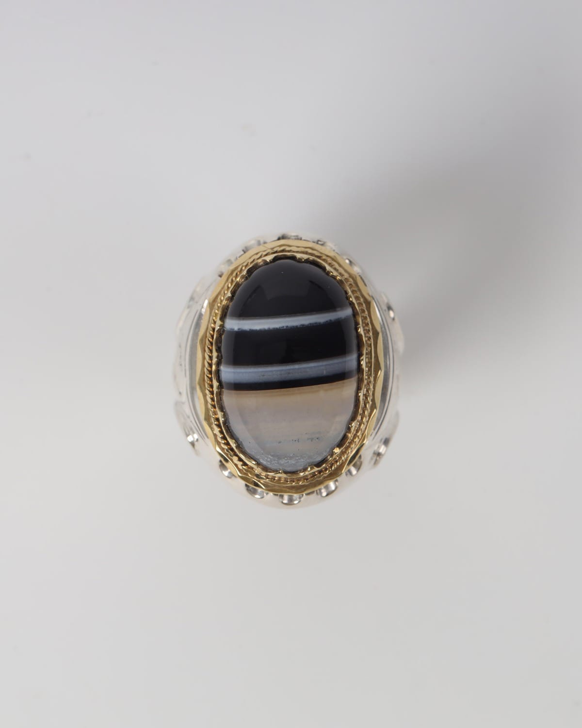 Mens Sulemani Agate Silver Ring
