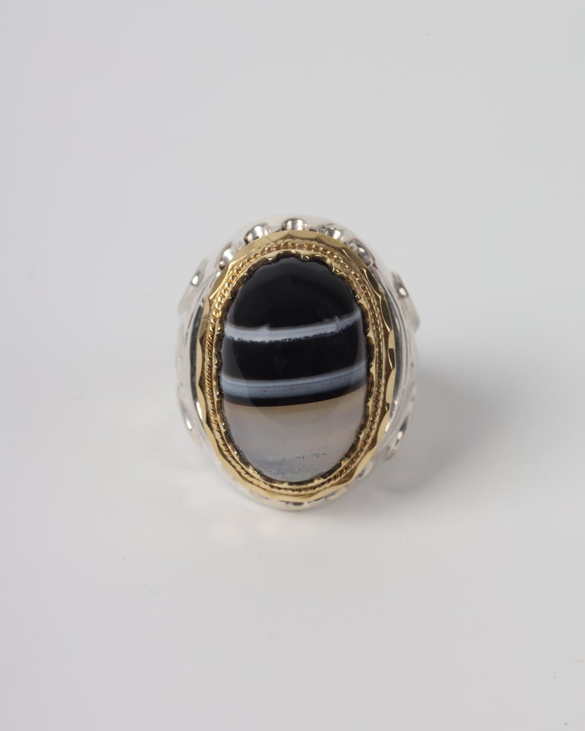 Mens Sulemani Agate Silver Ring