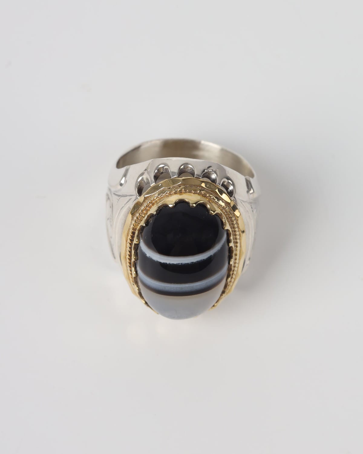 Mens Sulemani Agate Silver Ring