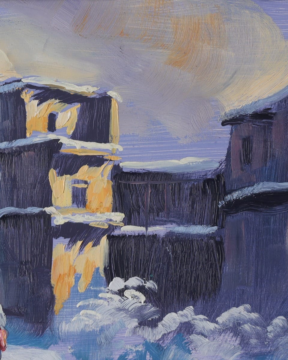 Snowy Afghan Street Oil Painting