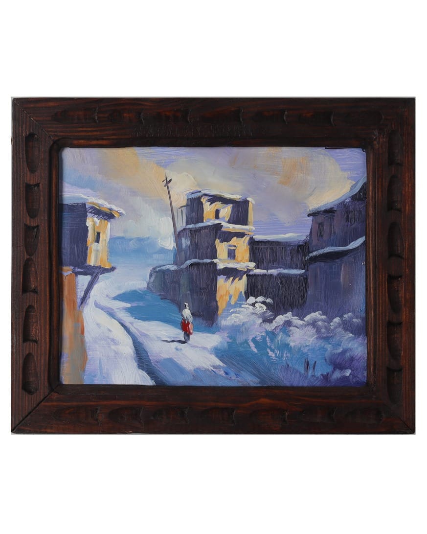 Snowy Afghan Street Oil Painting