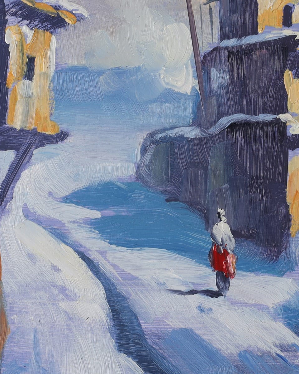 Snowy Afghan Street Oil Painting