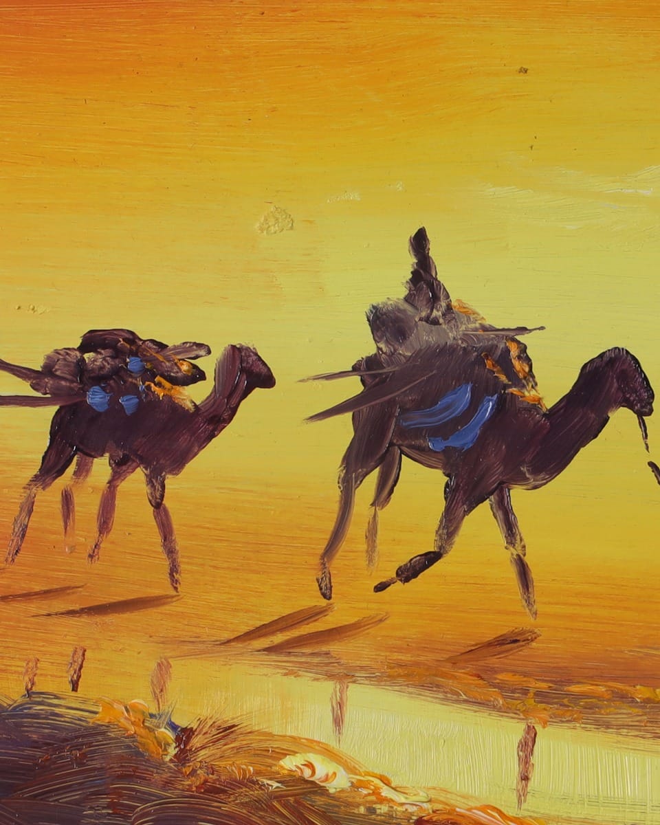 Camel Caravan Oil Painting