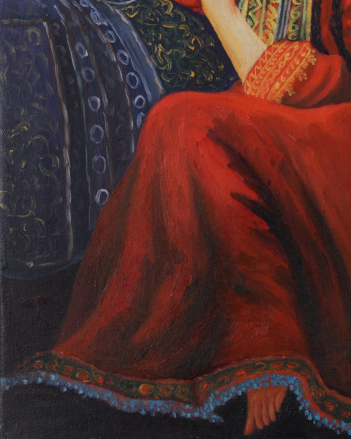 Woman in Traditional Dress Oil Painting