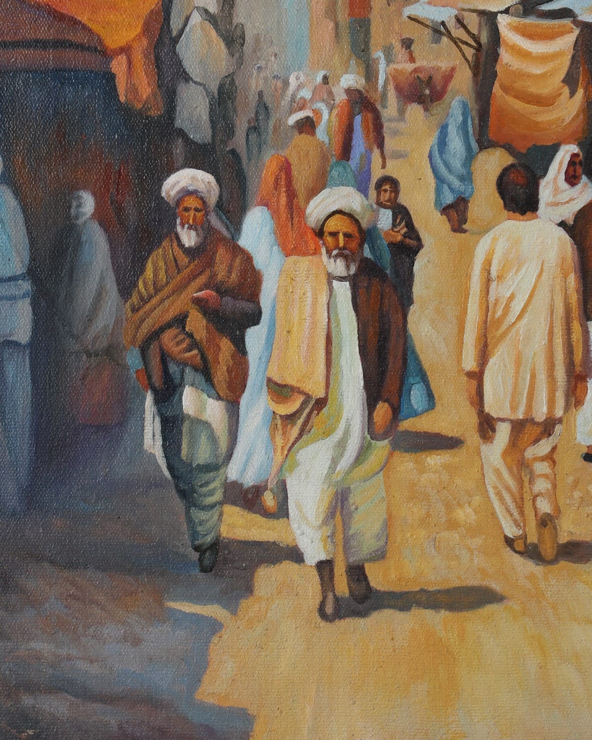 Old Kabul Bazaar Oil Painting on Canvas