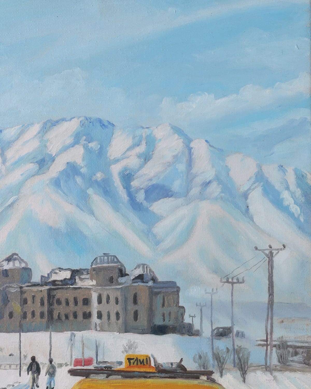 Snowy Kabul Taxi Painting