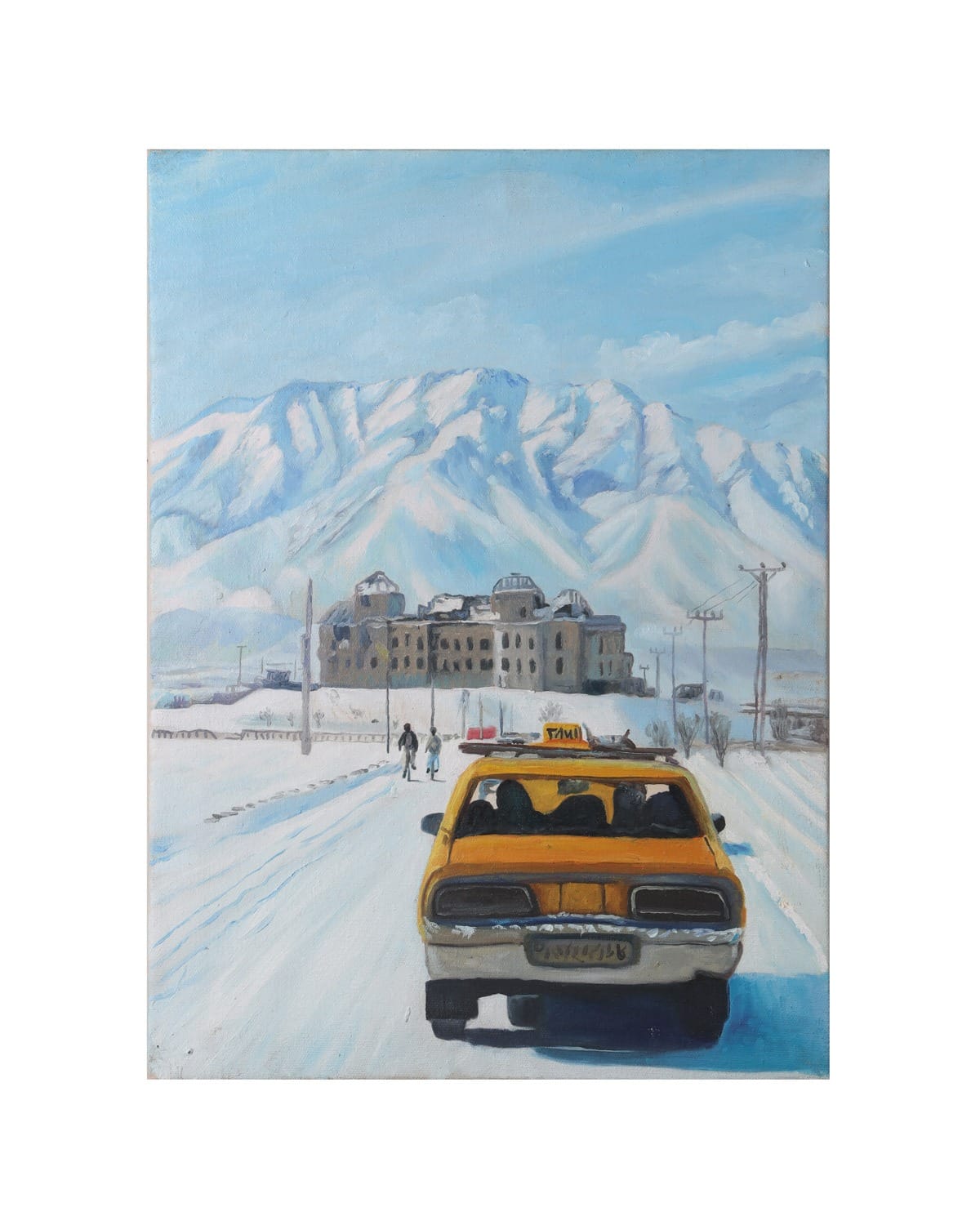 Snowy Kabul Taxi Painting