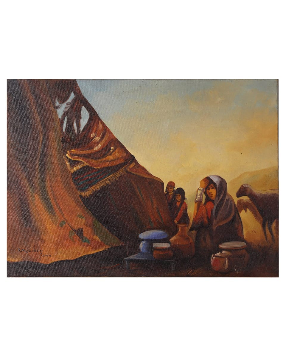 Nomadic Camp Oil Painting