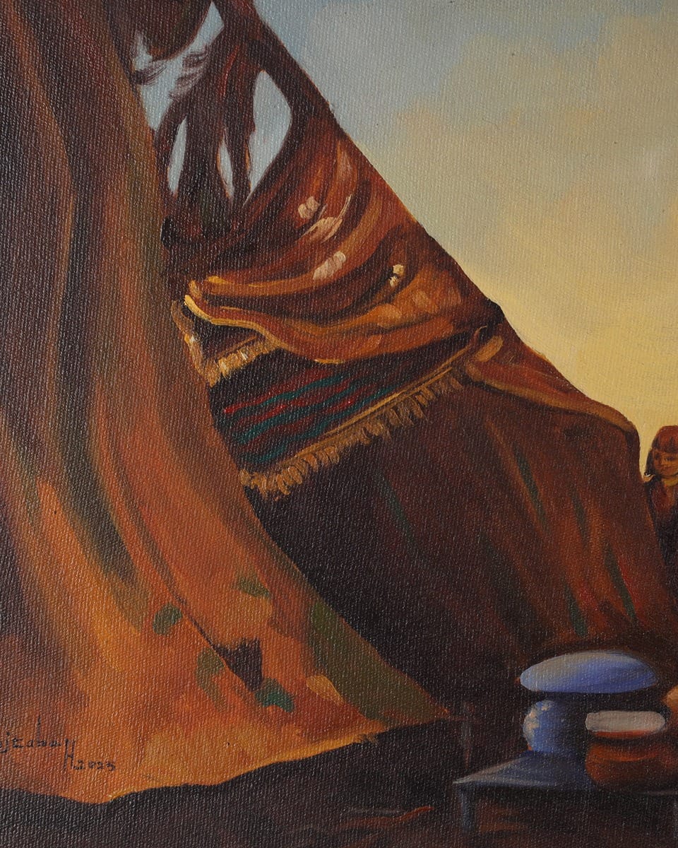 Nomadic Camp Oil Painting
