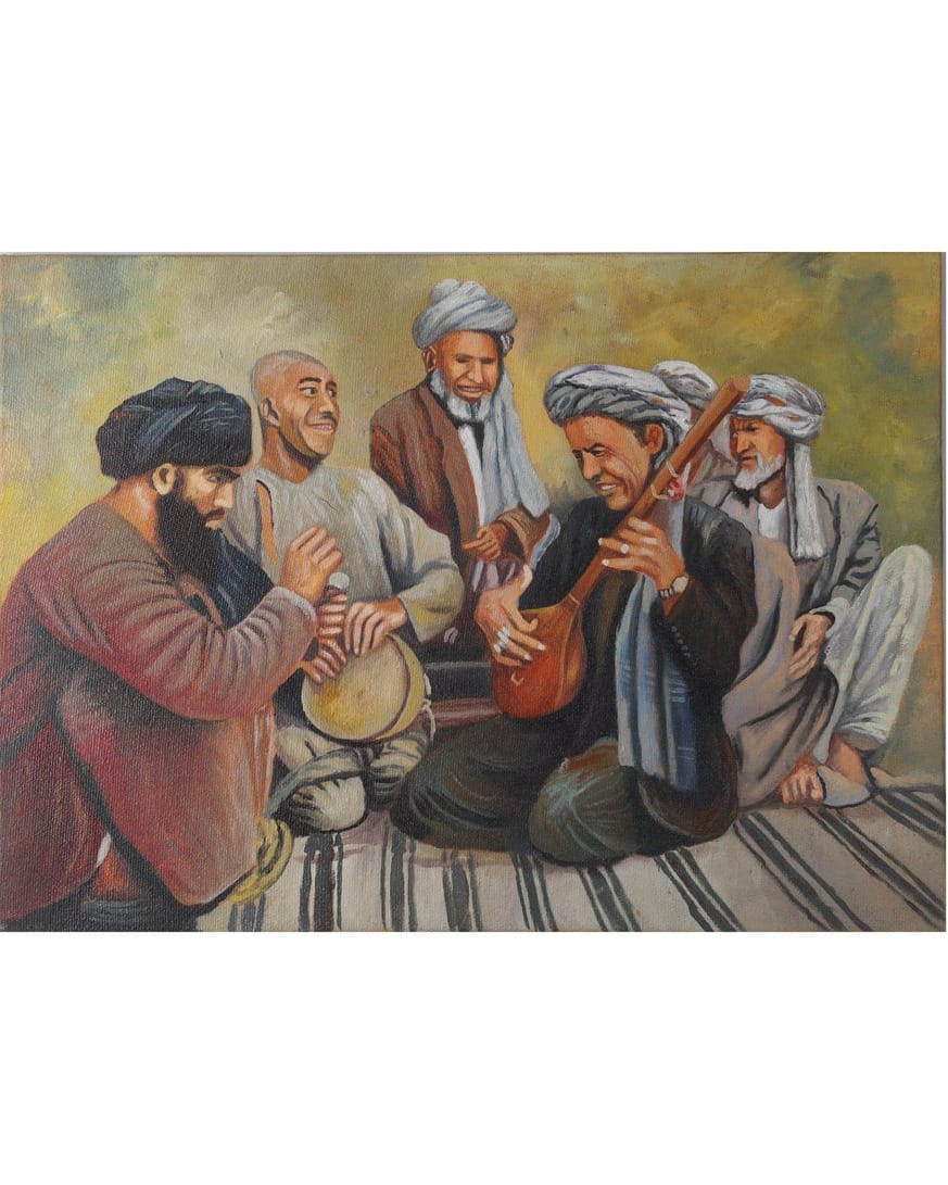 Afghan Folk Music Oil Painting