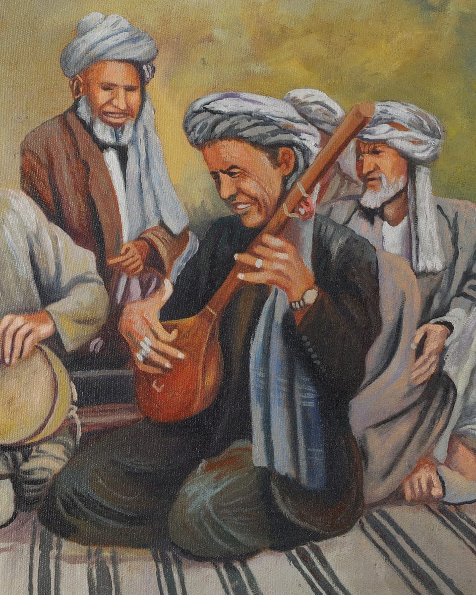 Afghan Folk Music Oil Painting