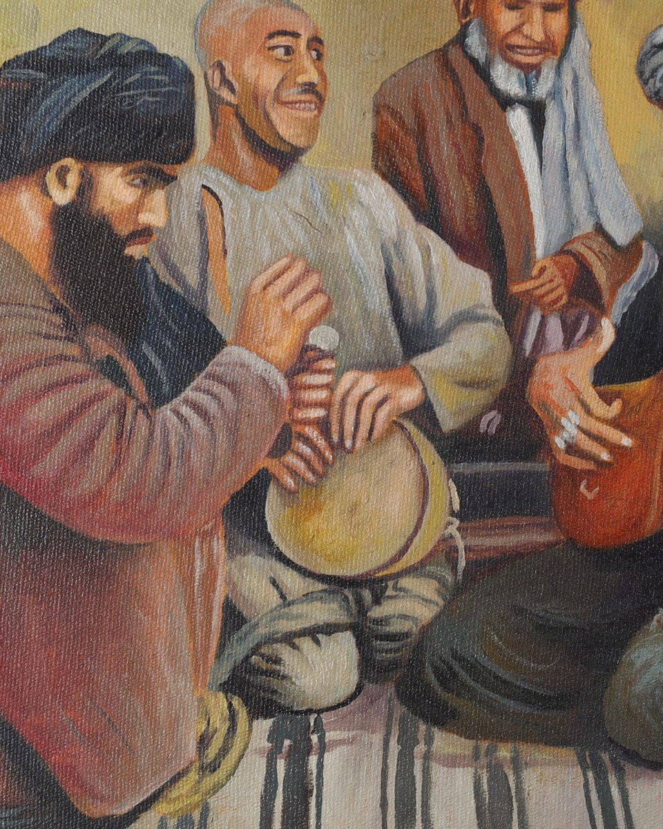 Afghan Folk Music Oil Painting