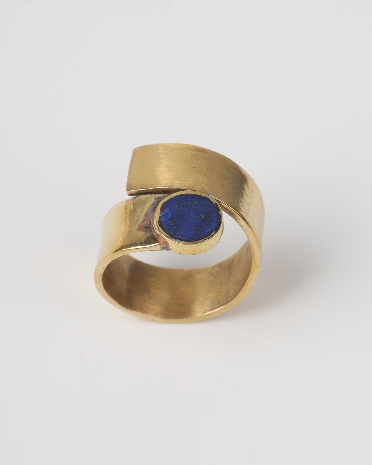 Gold Brass Lapis Ring