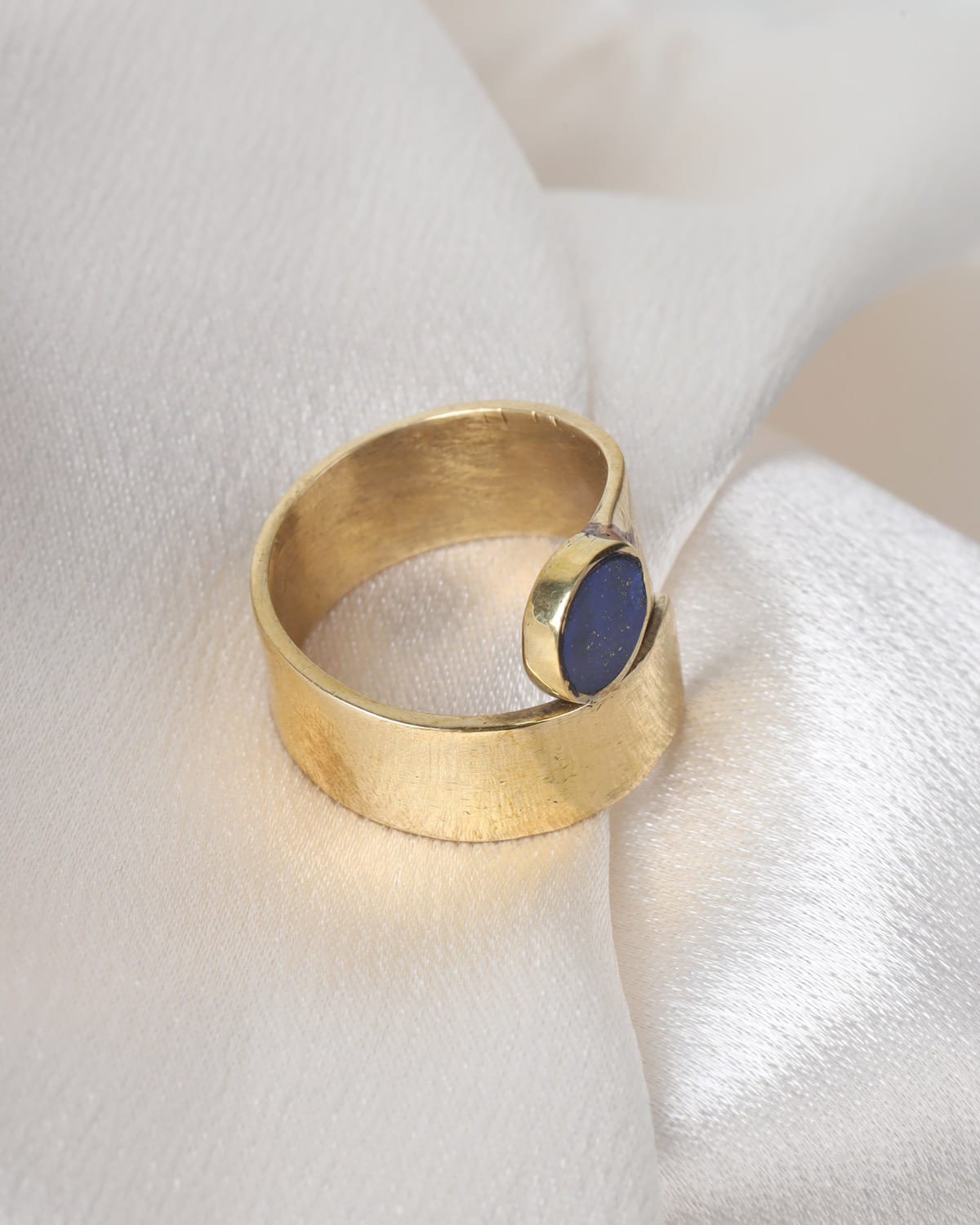 Gold Brass Lapis Ring