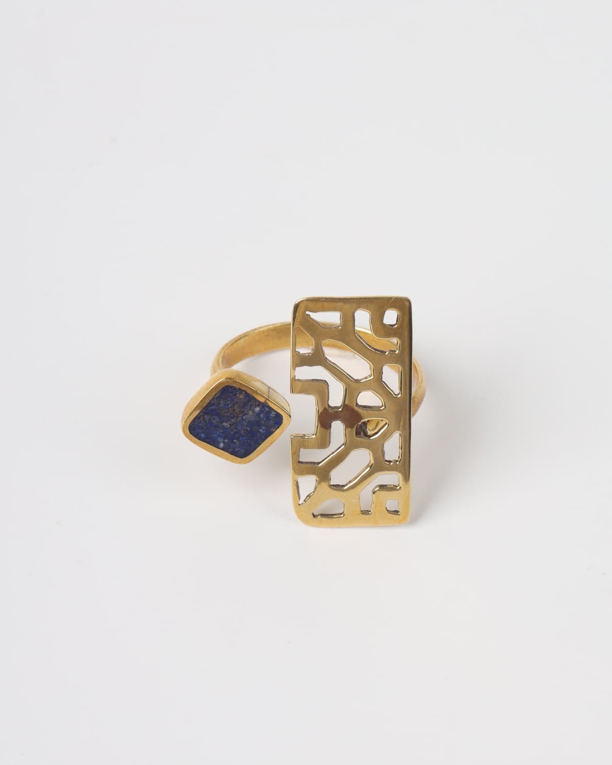 Blue Stone Brass Ring