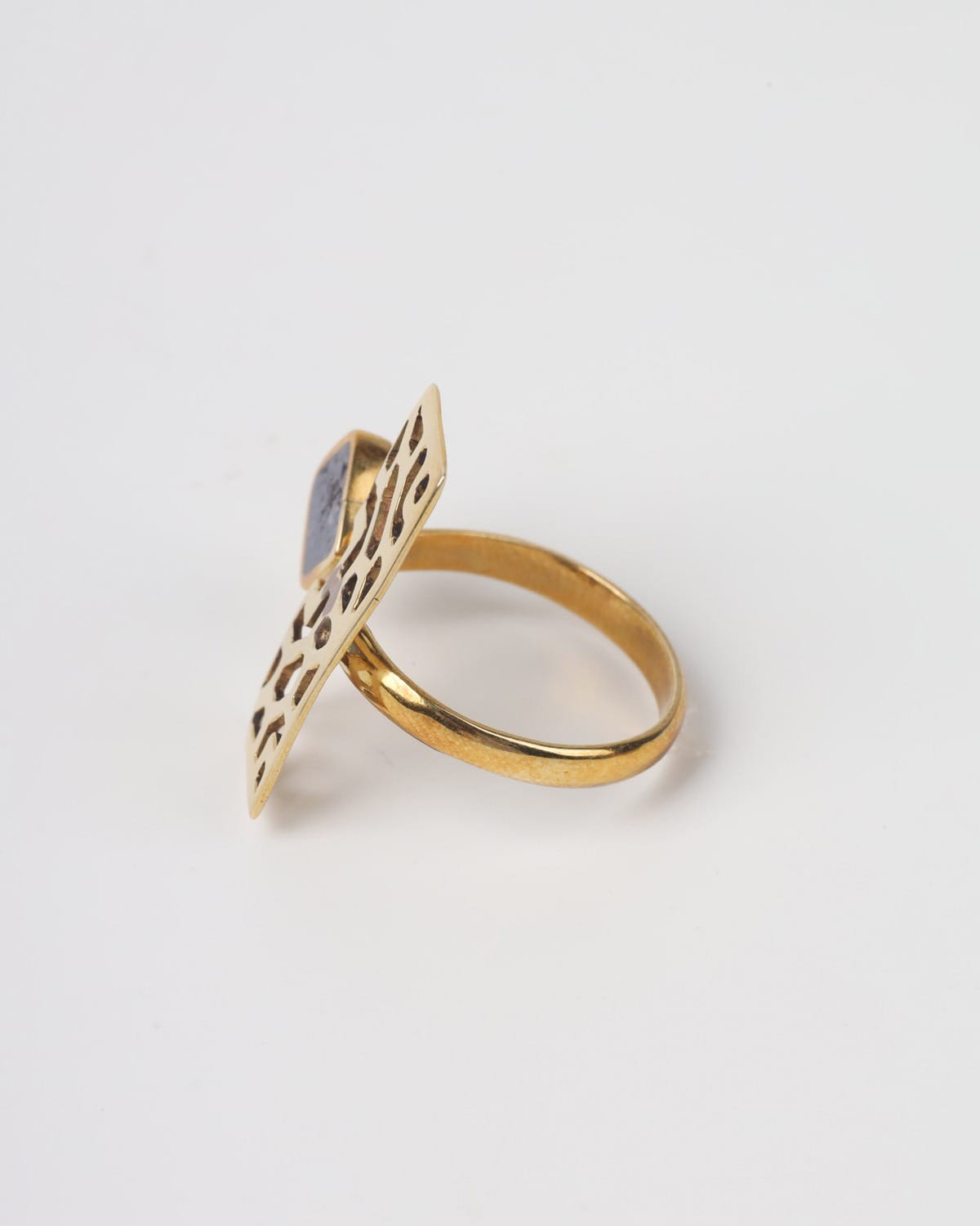 Blue Stone Brass Ring