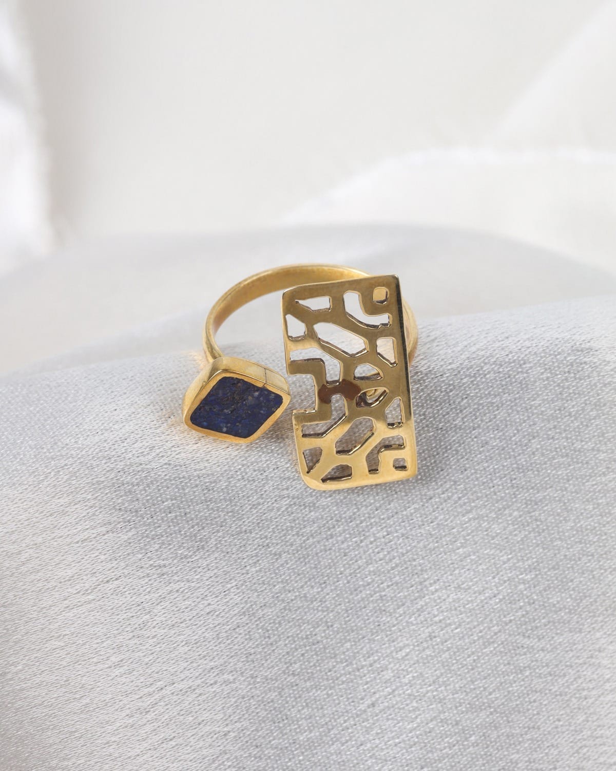 Blue Stone Brass Ring