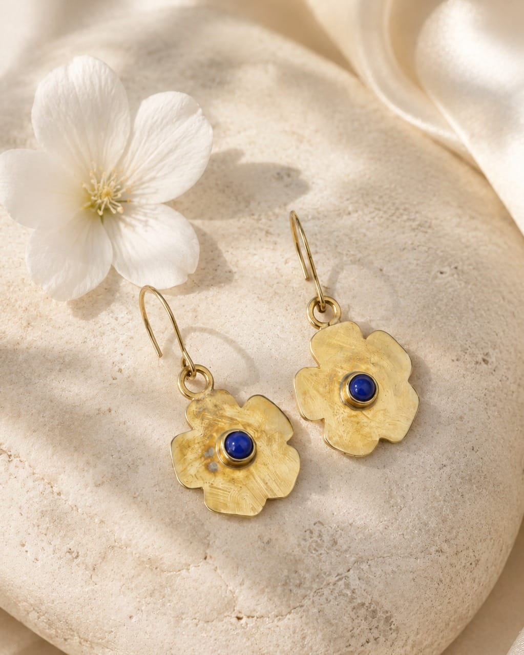 Lapis Flower Earrings