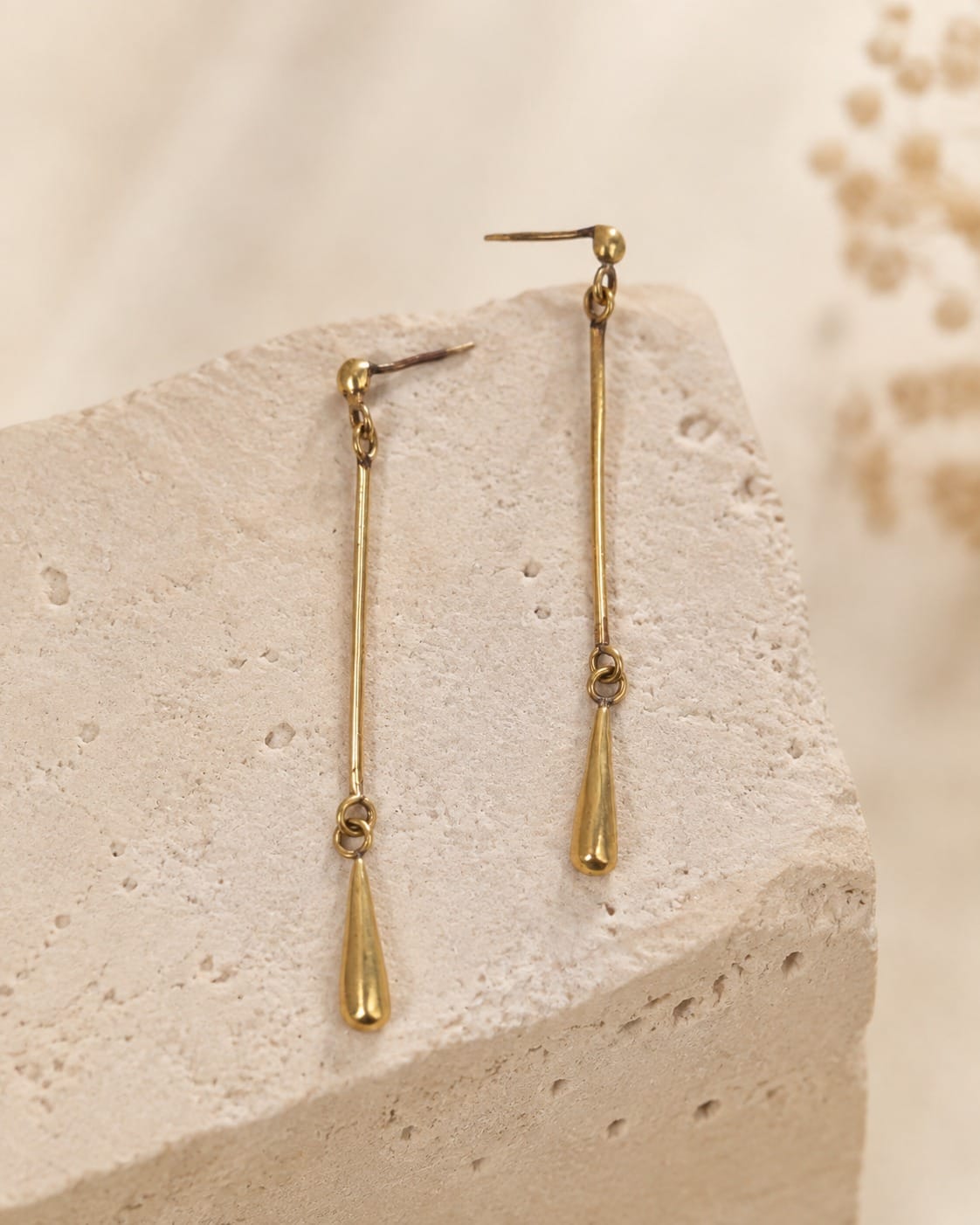 Brass Water Drop Earrings