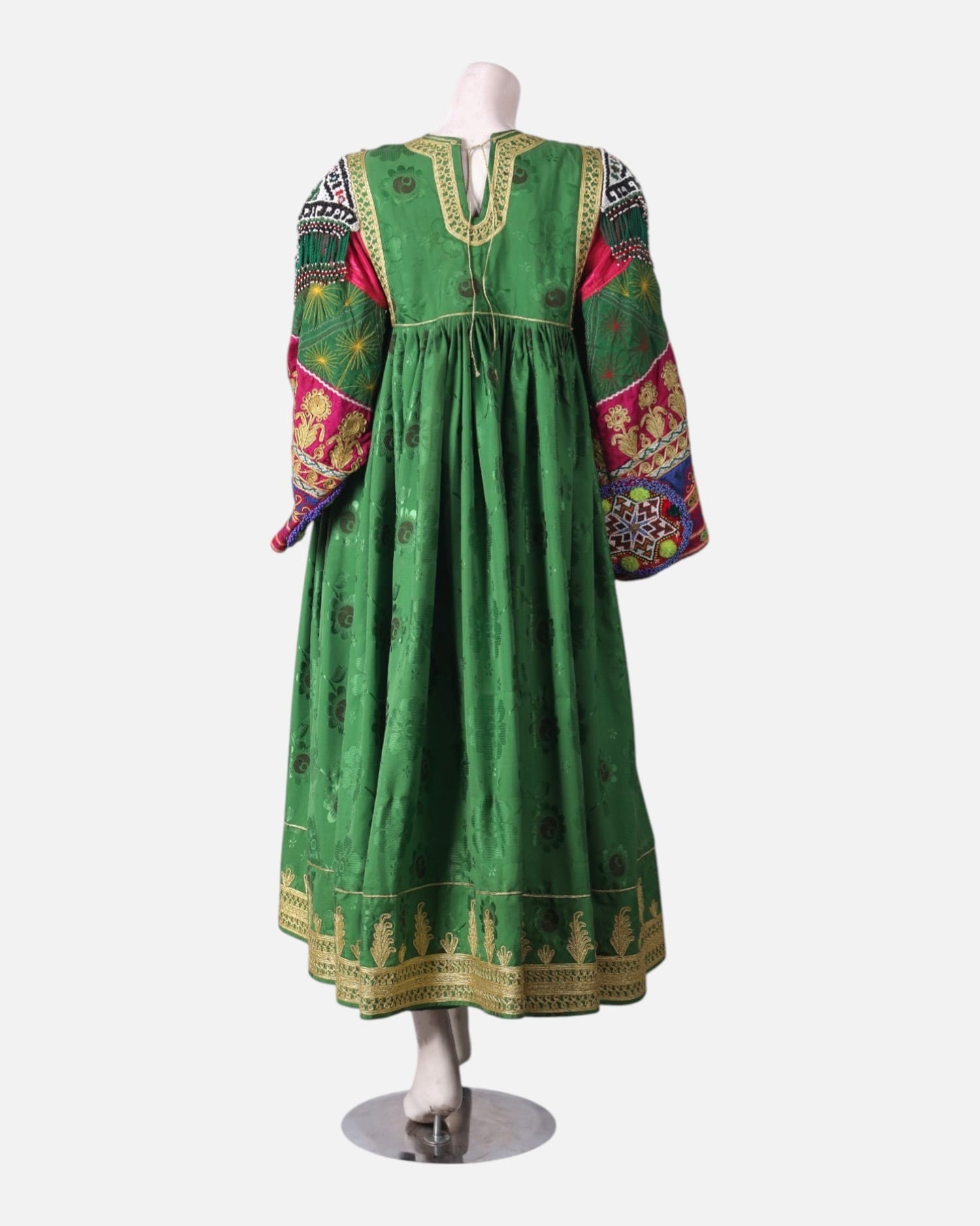 Afghan Gand Dress - Green with Traditional Embroidery