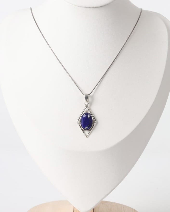 Lapis Lazuli Silver Pendant Necklace