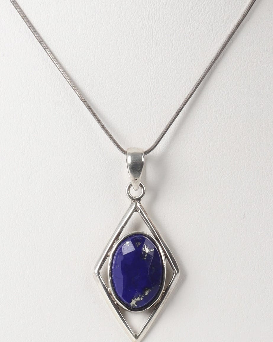 Lapis Lazuli Silver Pendant Necklace