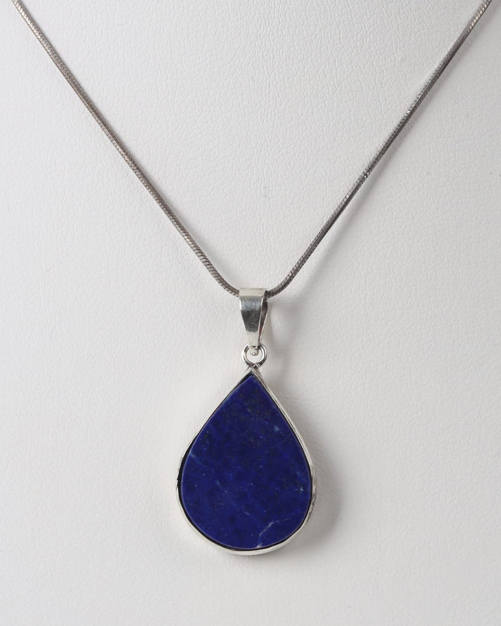 Lapis Lazuli Teardrop Silver Necklace