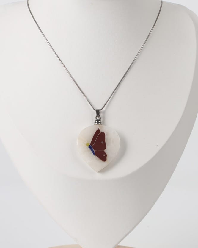 Butterfly Flight Gemstone Silver Pendant