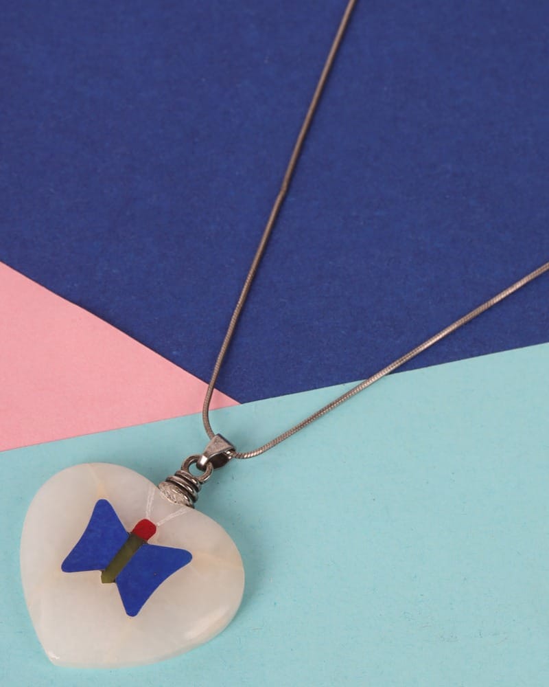 Lapis Butterfly Silver Pendant | Aseel