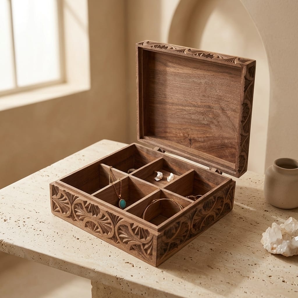 Tea box | walnut wood handcrafted