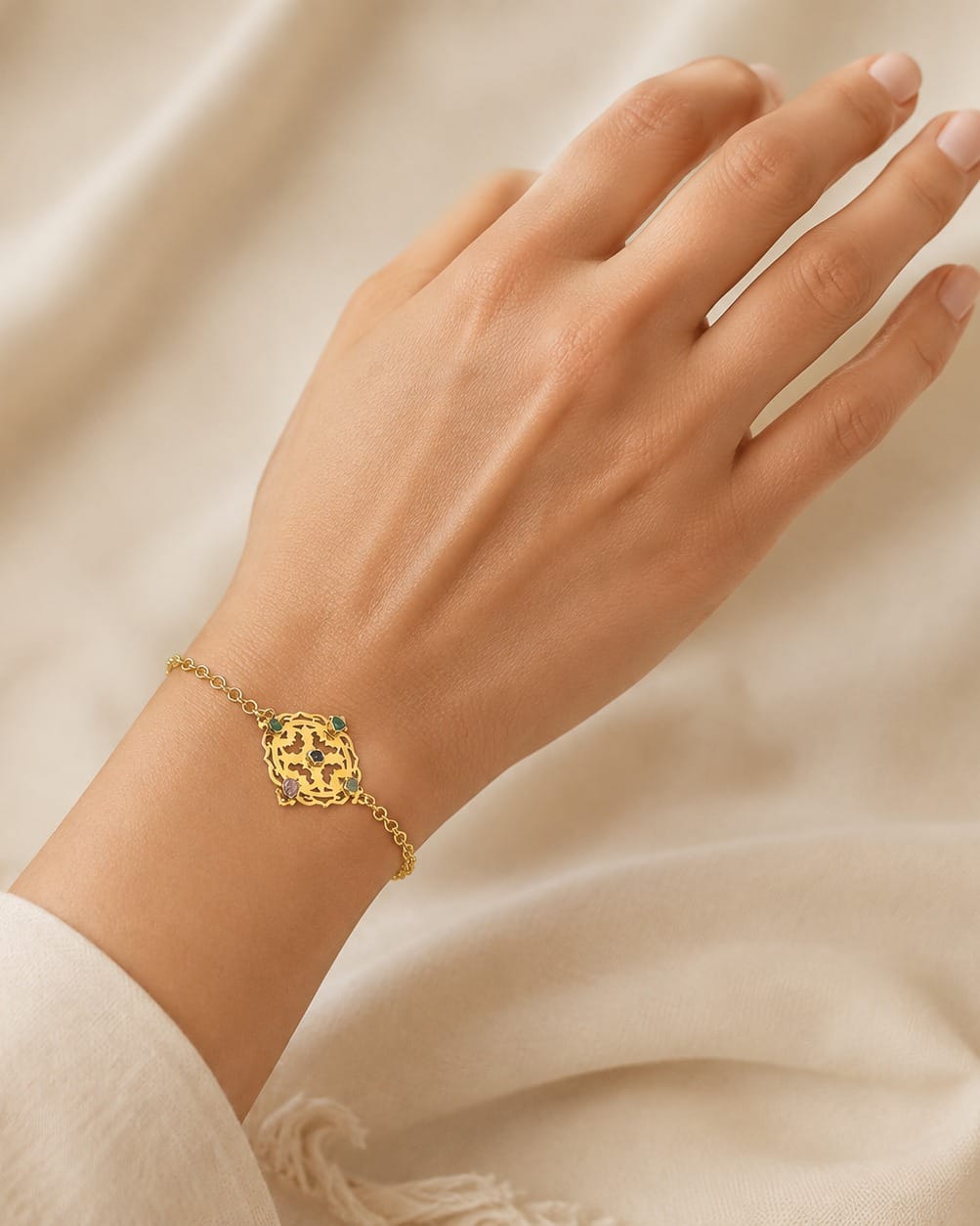 Tourmaline Gold-Plated Bracelet