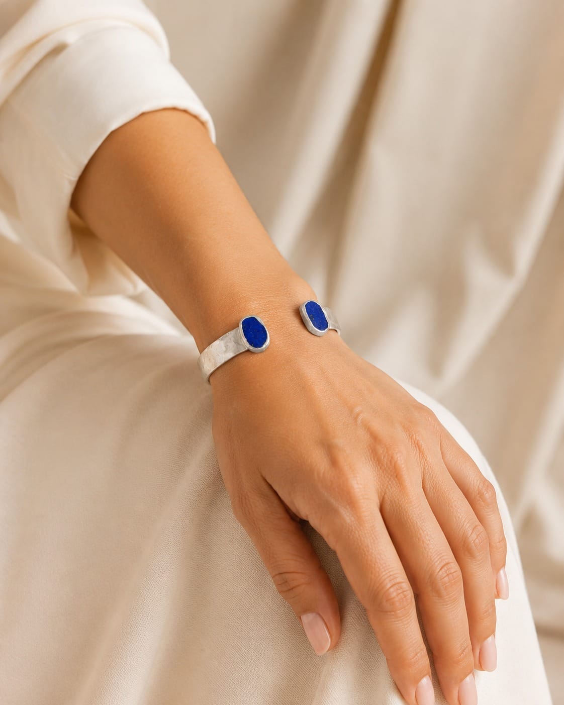 Lapis Lazuli Silver Cuff