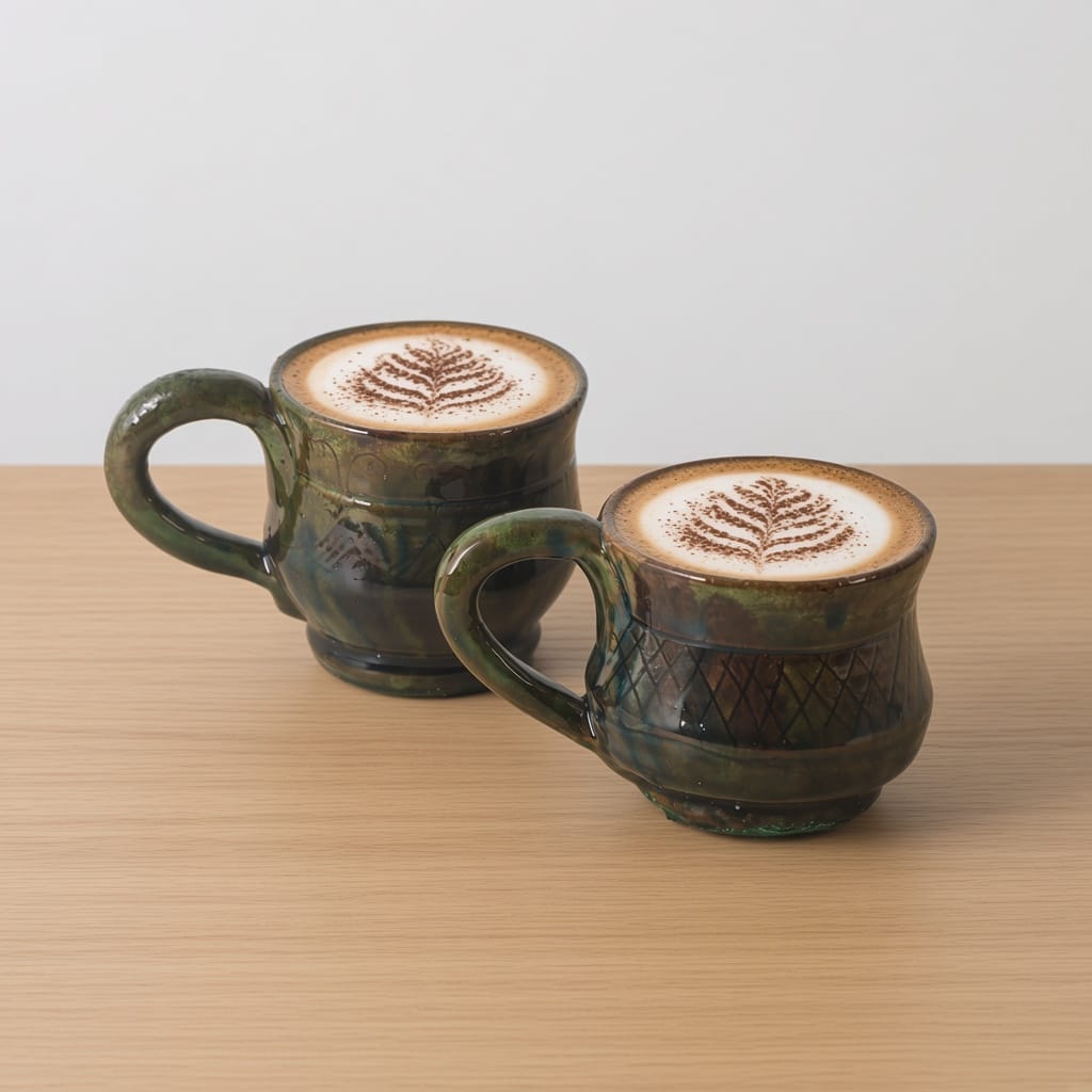 Green Mug Coffee Set of 2