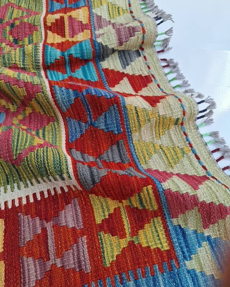 Colorful Wool Kilim Handwoven