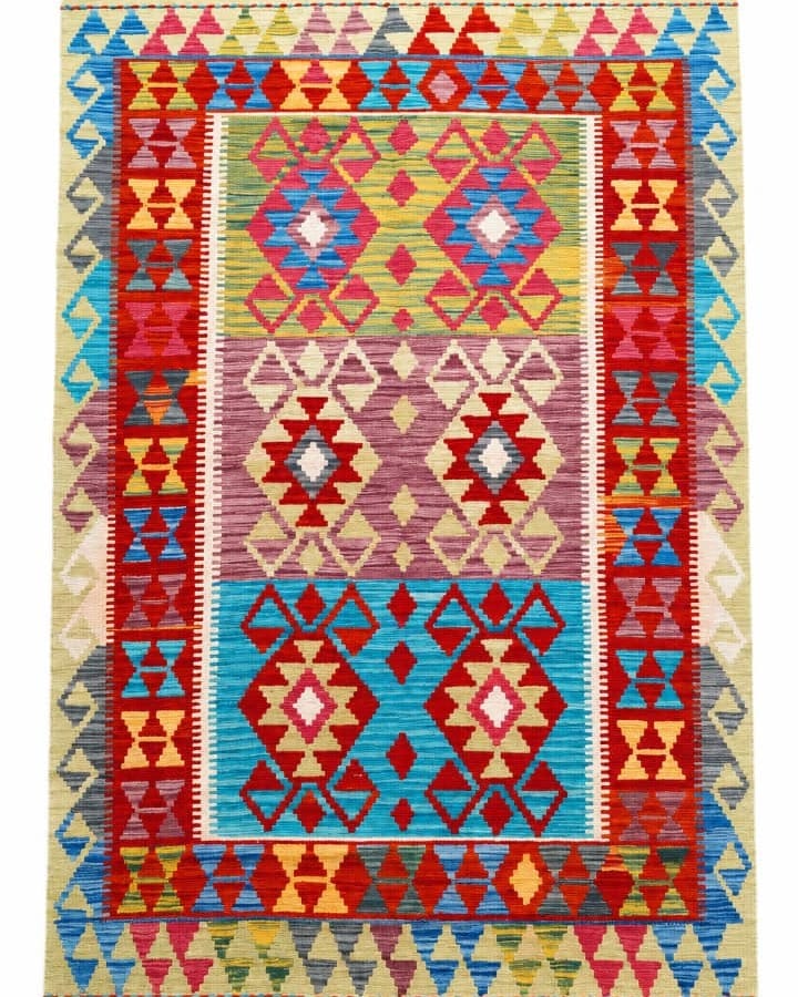 Colorful Wool Kilim Handwoven