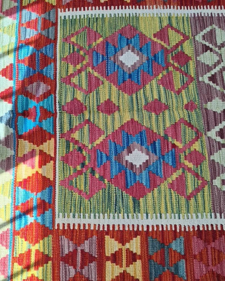 Colorful Wool Kilim Handwoven
