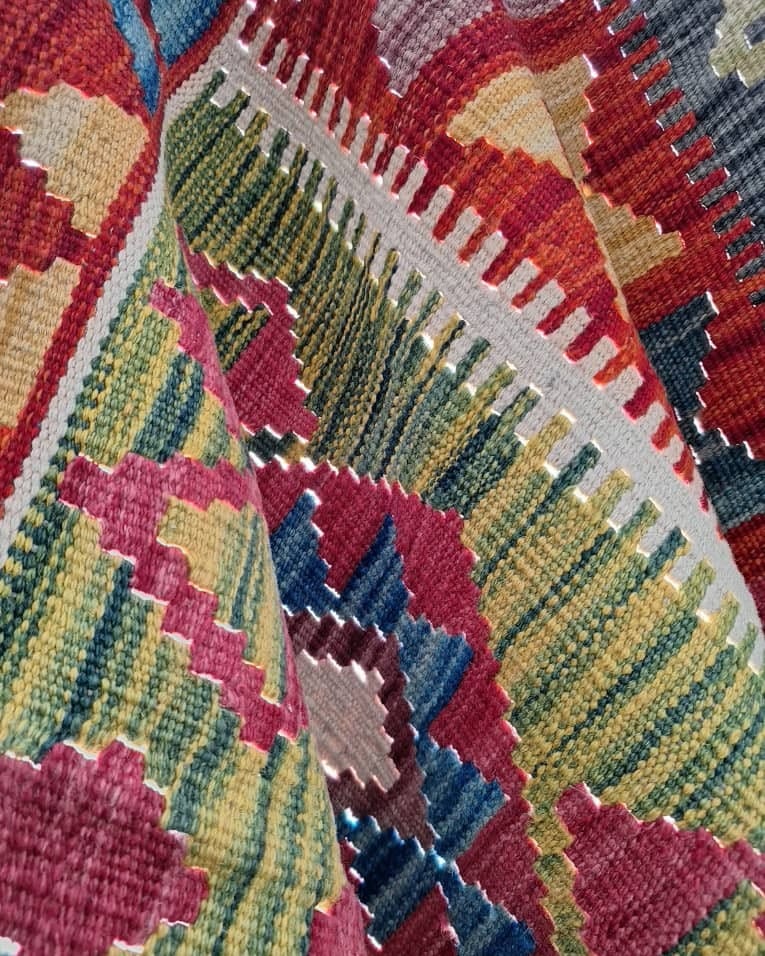 Colorful Wool Kilim Handwoven