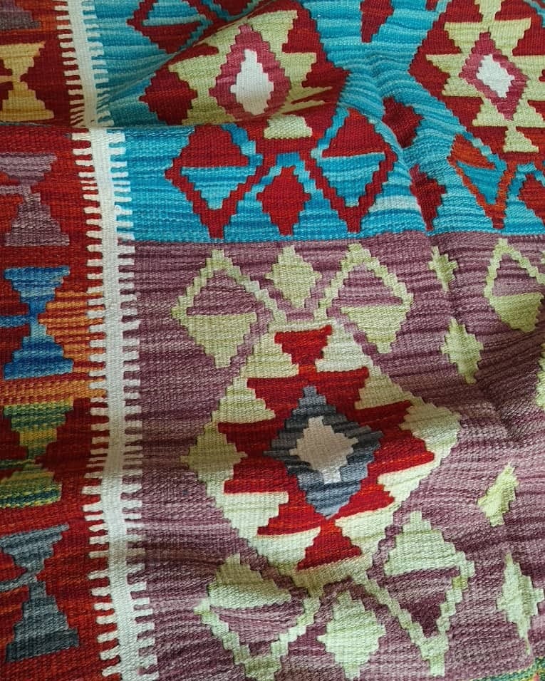 Colorful Wool Kilim Handwoven