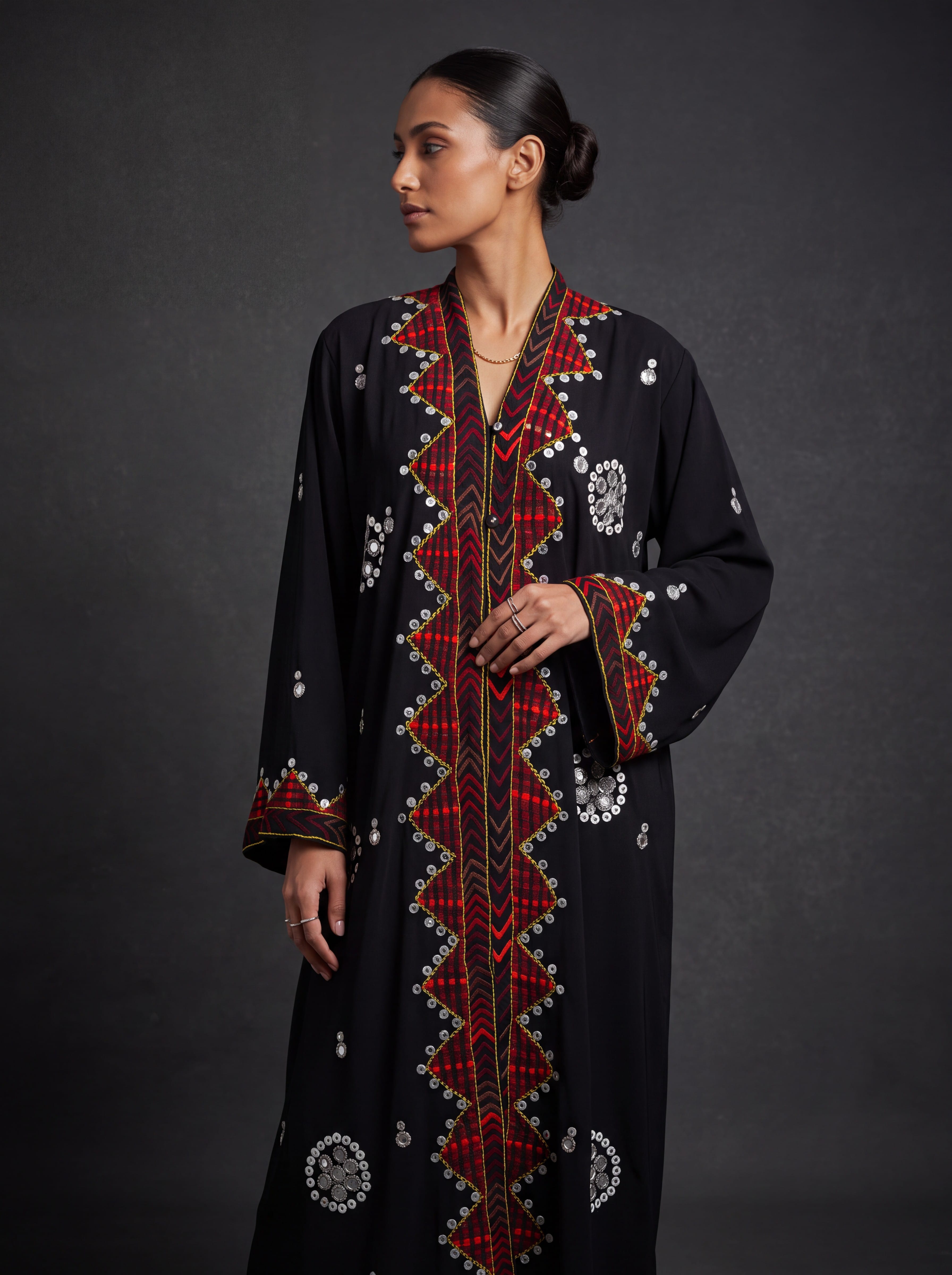 Afghan Hijab | Handcrafted Embroidered Hijab | Traditional Crepe Fabric