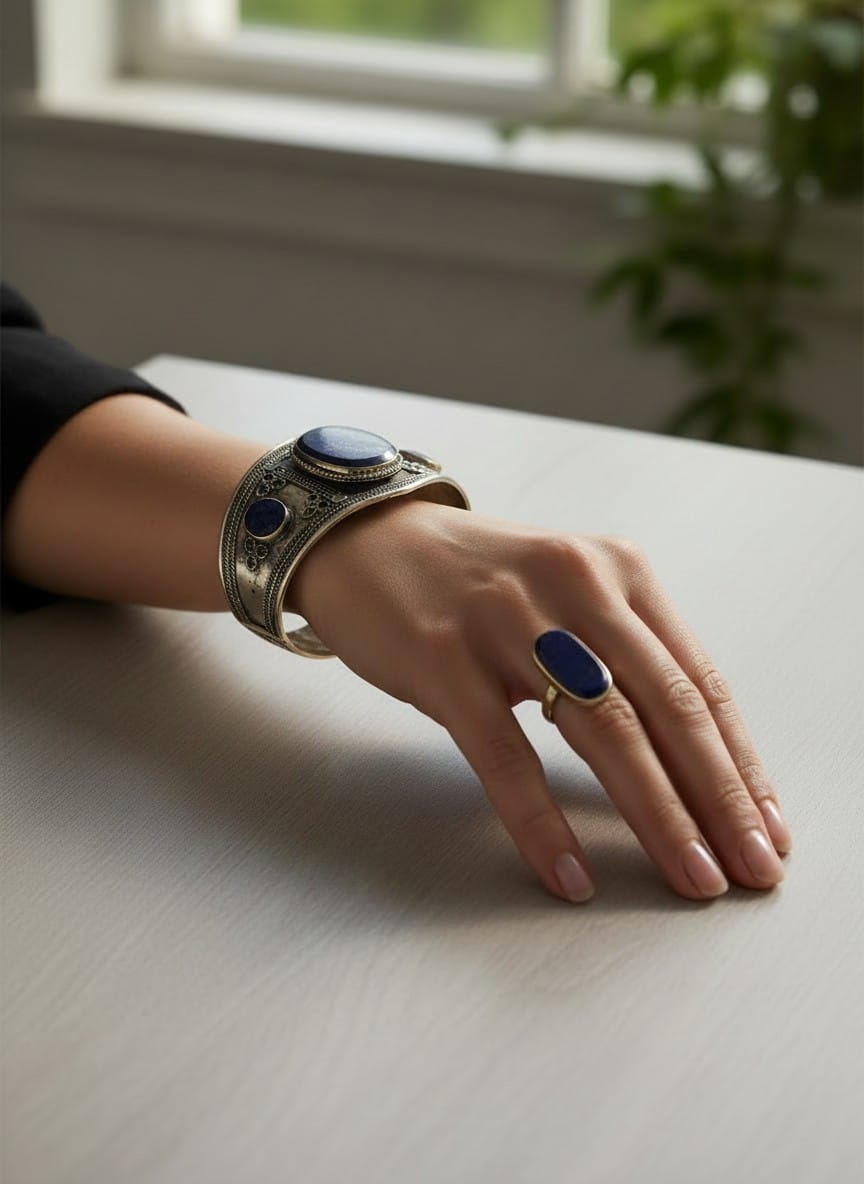 Lapis Lazuli Bracelet and Ring Set