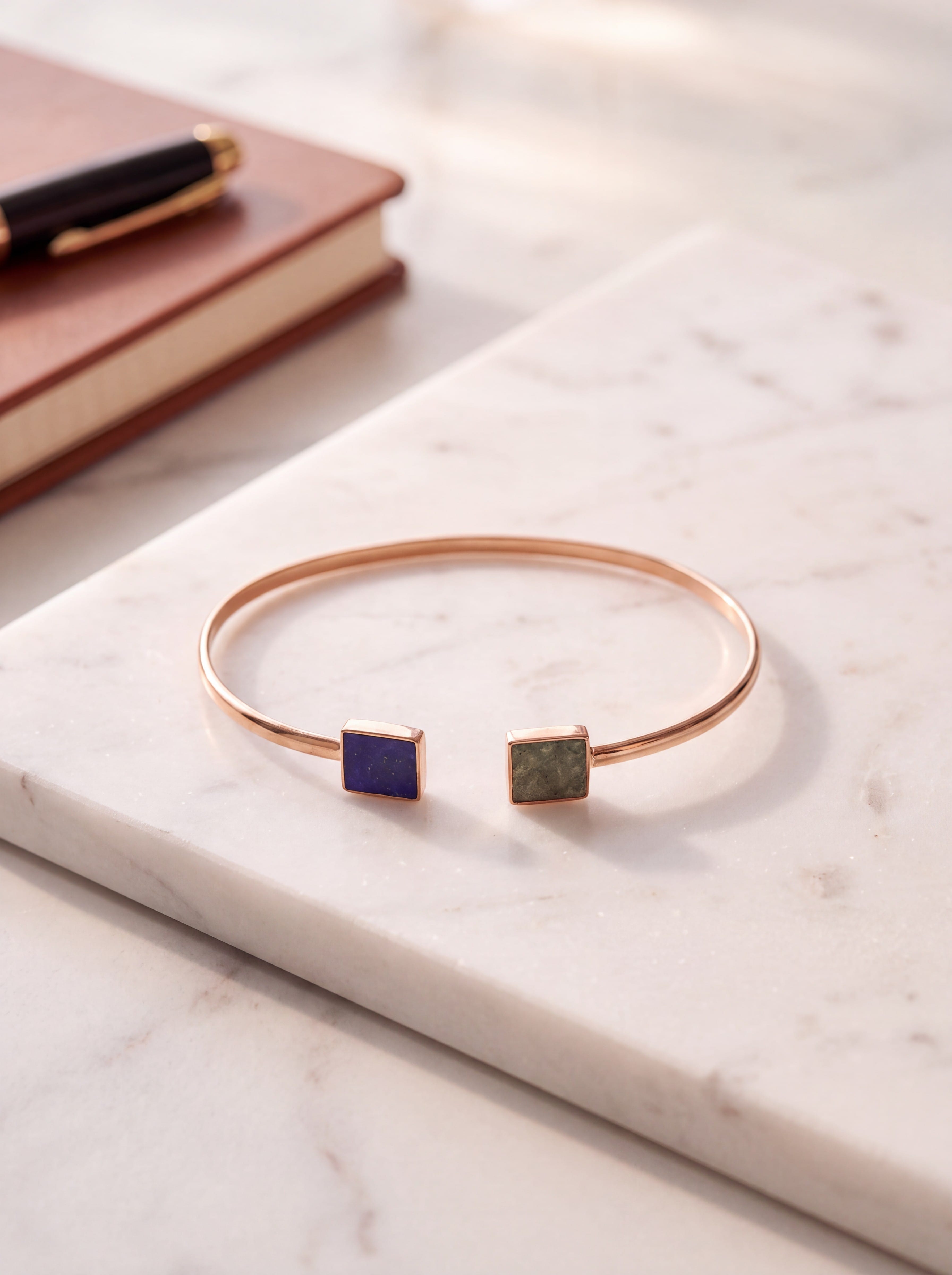 Handcrafted Lapis Lazuli & Turquoise Bangle